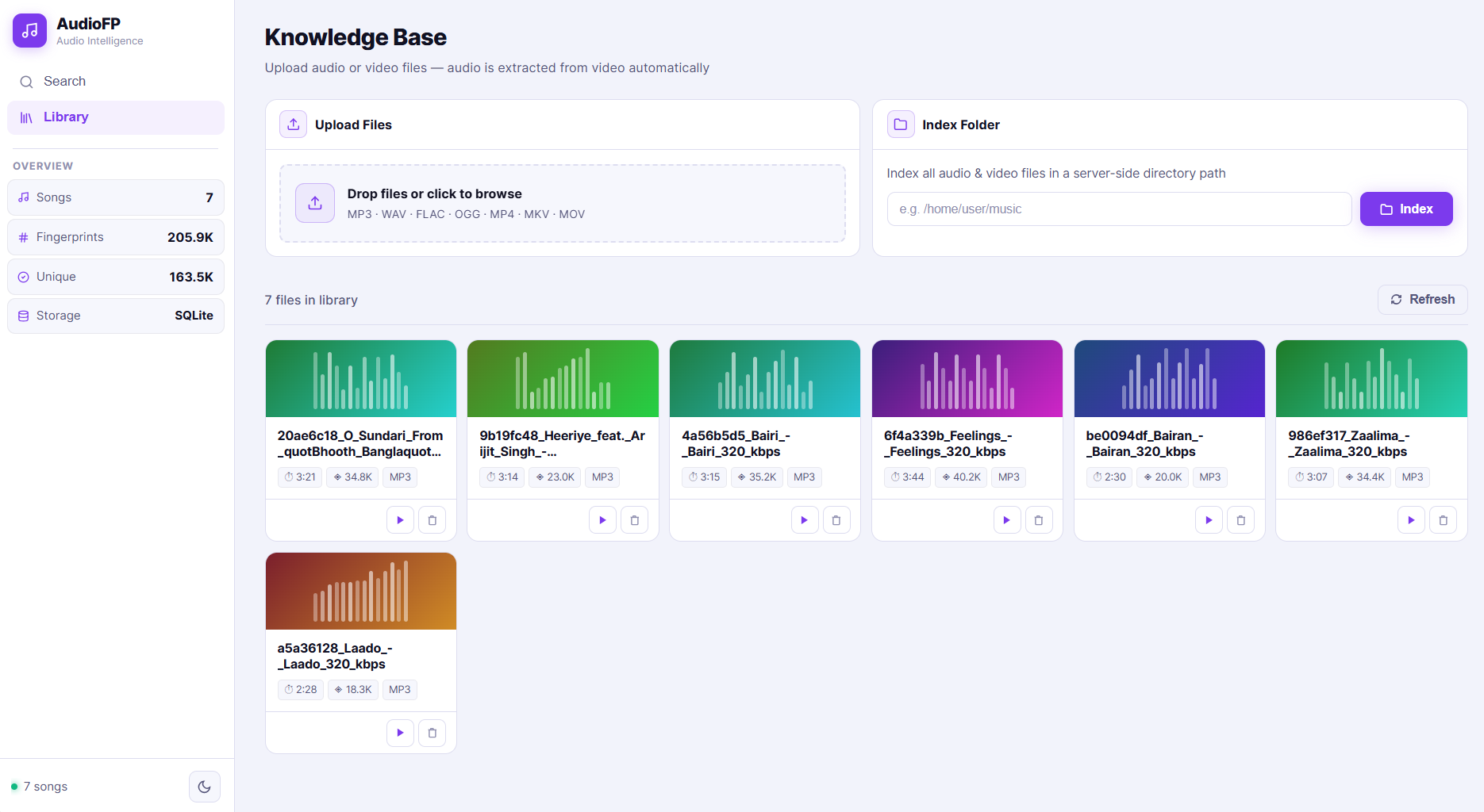 AudioFP - Audio Fingerprinting Platform
